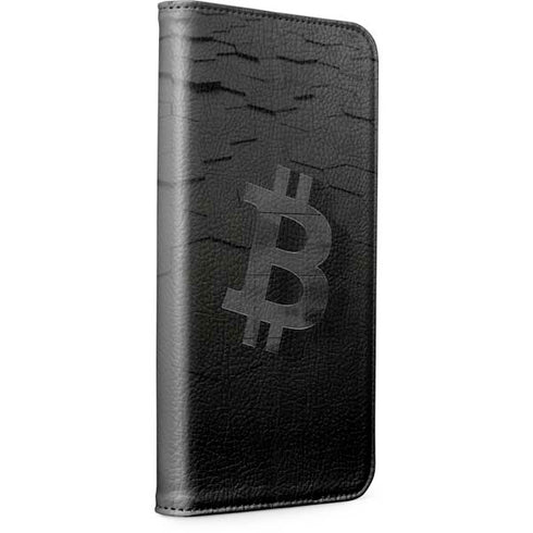 Bitcoin Textured Logo iPhone 15 Pro Folio Case